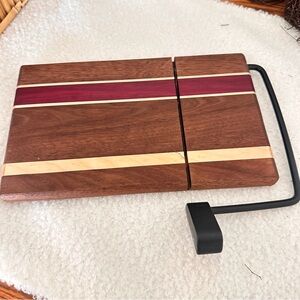 Handmade wood cheese slicing board